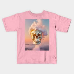 skull fuming pink smoke Kids T-Shirt